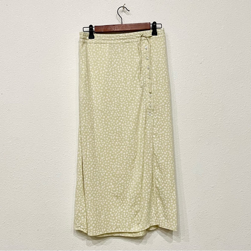 AE Floral Tie-Waist Midi Skirt